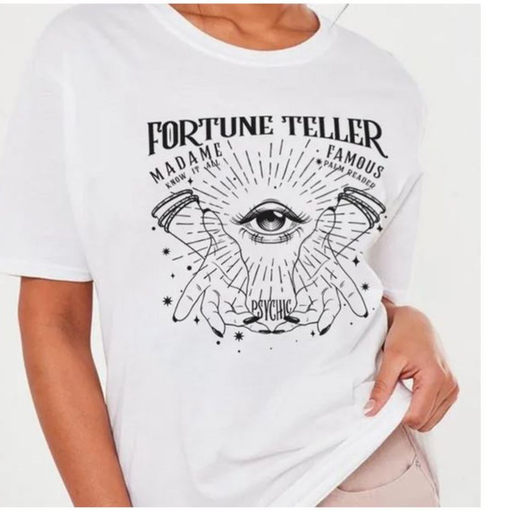NEW~Gypsy Fortune Teller White T-Shirt - Picture 4 of 4